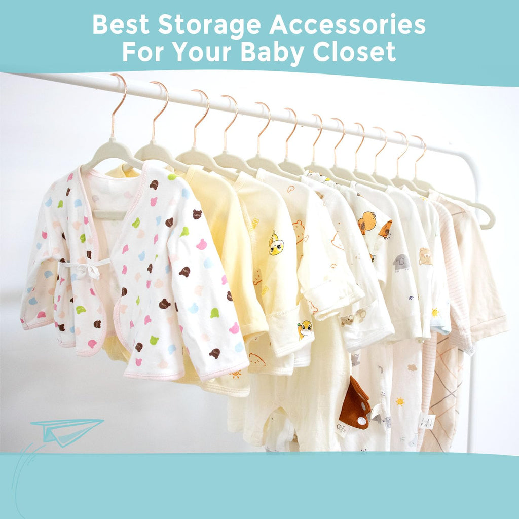 Baby Velvet Hangers 30 Pack - 11 Inch Premium Felt Non Slip Kids Hanger for Infant & Toddler Clothes - 0.2" Slim