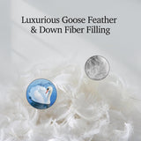 Luxury White Goose Feather Down Fiber Comforter Full Queen, 100% Cotton All Season Duvet Insert Quee