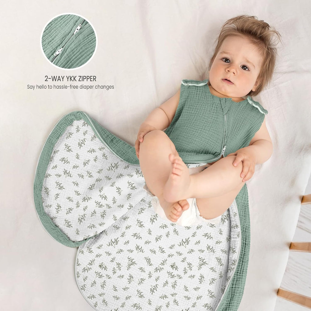 Baby Sleep Sack Muslin: Cotton 0.7TOG Breathable Wearable Blanket