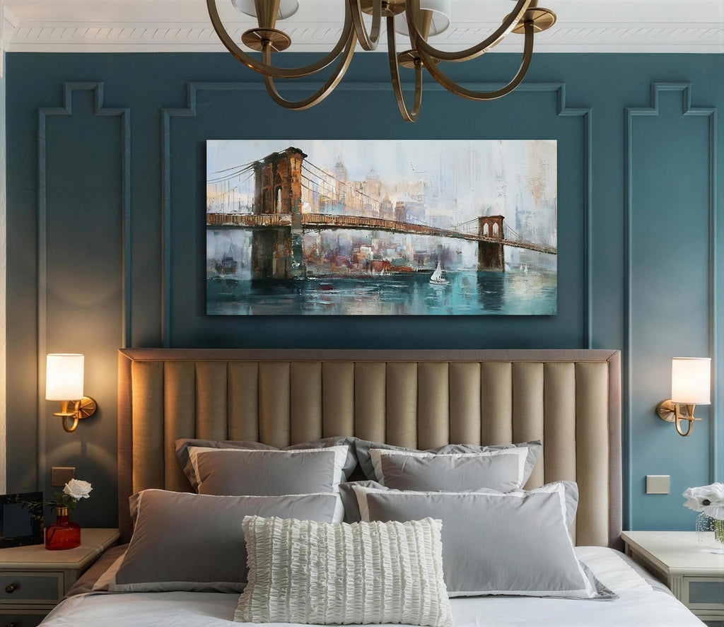 New York Brooklyn Bridge Canvas Wall Art 40"x20"