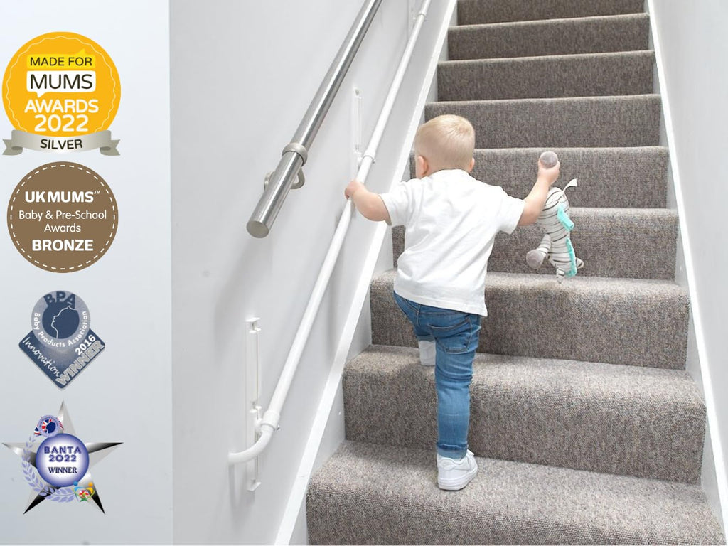 KiddieRail Adjustable Handrail to Help Safeguard Your Child On The Stairs (Standard Configuration)
