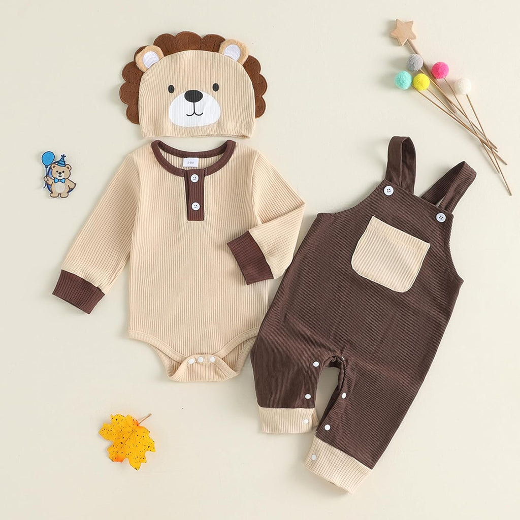 Baby Boy Clothes Corduroy Overalls & Knit Romper Fall Winter Outfits