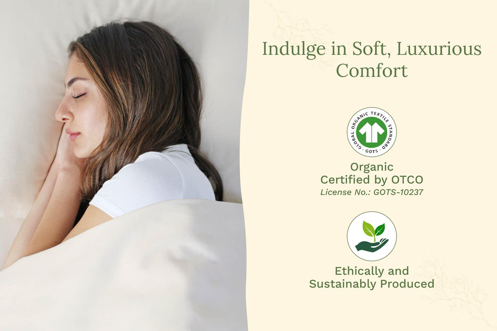 Cotton Sheets Set - 100% GOTS Certified Organic Cotton, Chemical-Free, 400 Thread Count, Deep Pocket, Soft