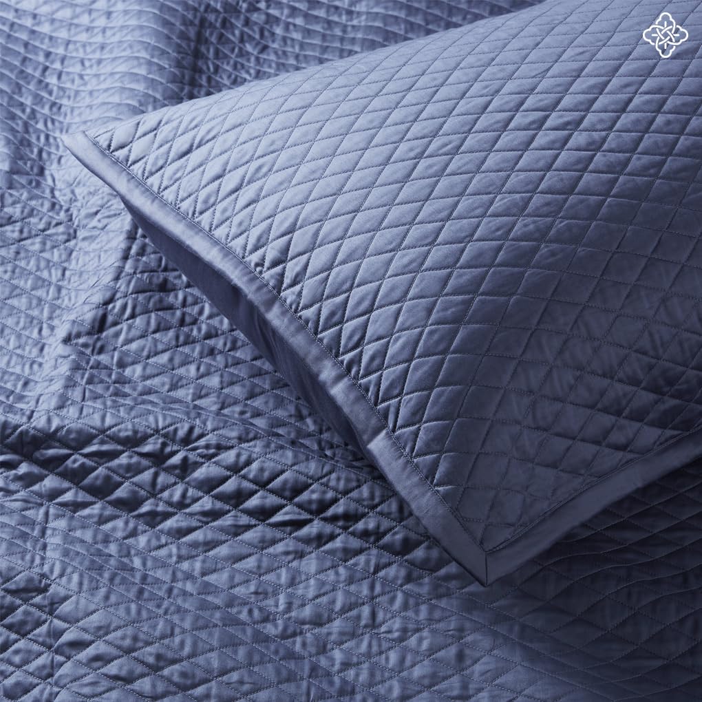 100% Organic Cotton Quilts - Diamond Stitched Quilted bedspreads - All Season Oversized Coverlet Set