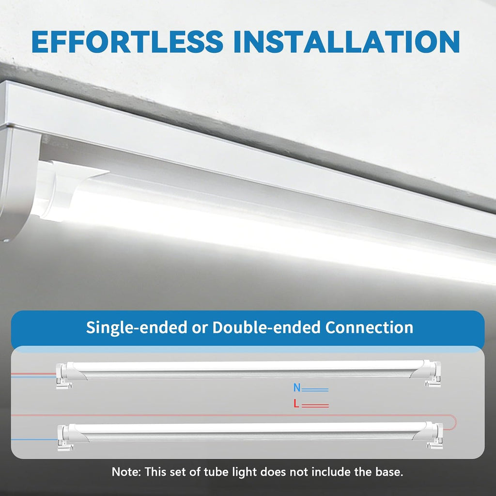 T8 LED Tube Light 18 Inch, F15T8 LED Replacement Bulb, 7W 1050LM, Selectable 6CCT (3000K-6500K), Type A+B, Single or