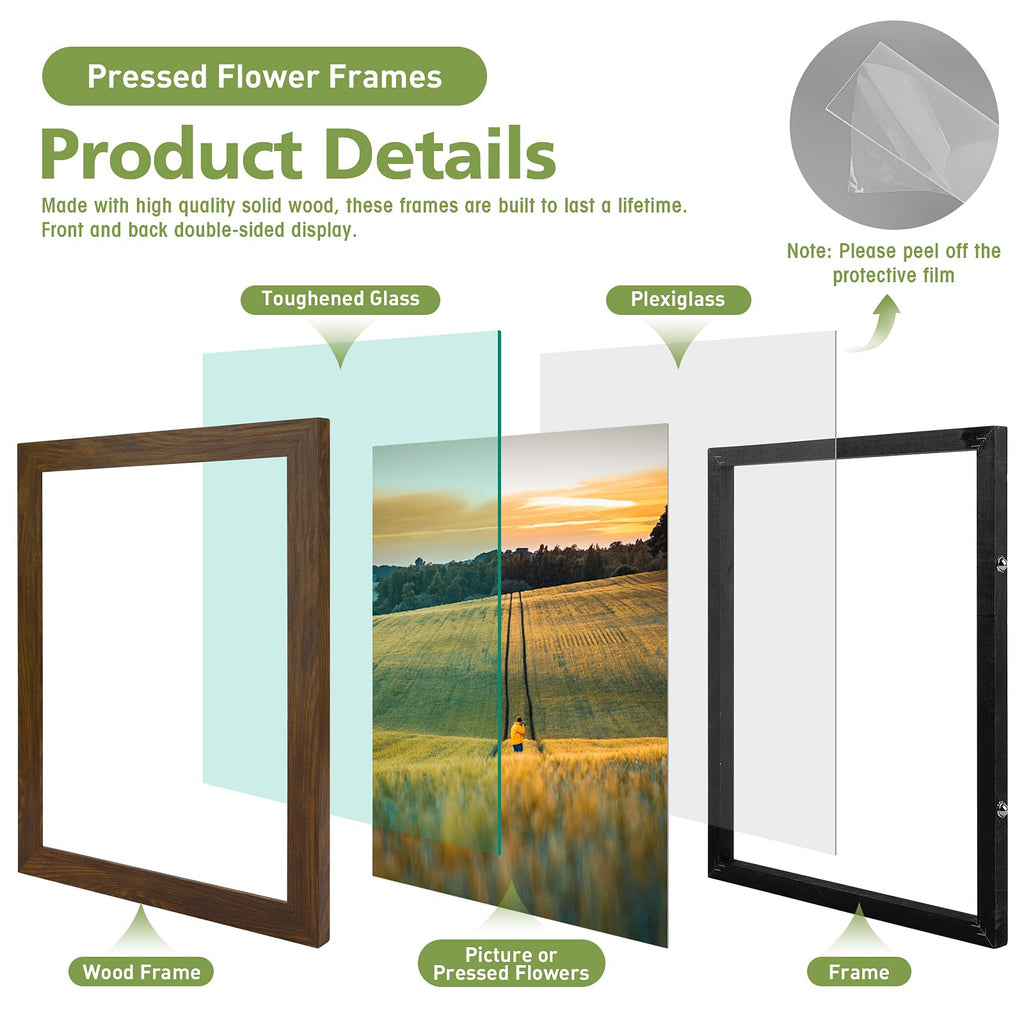 11x14 Floating Picture Frame Solid Wood Brown(1 Pack)