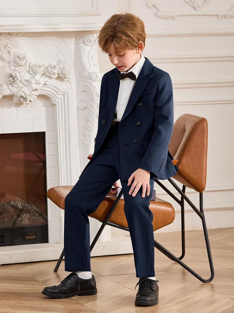 Boys 3 Piece Tuxedo Suit Kids Pants Set Wedding Outfits