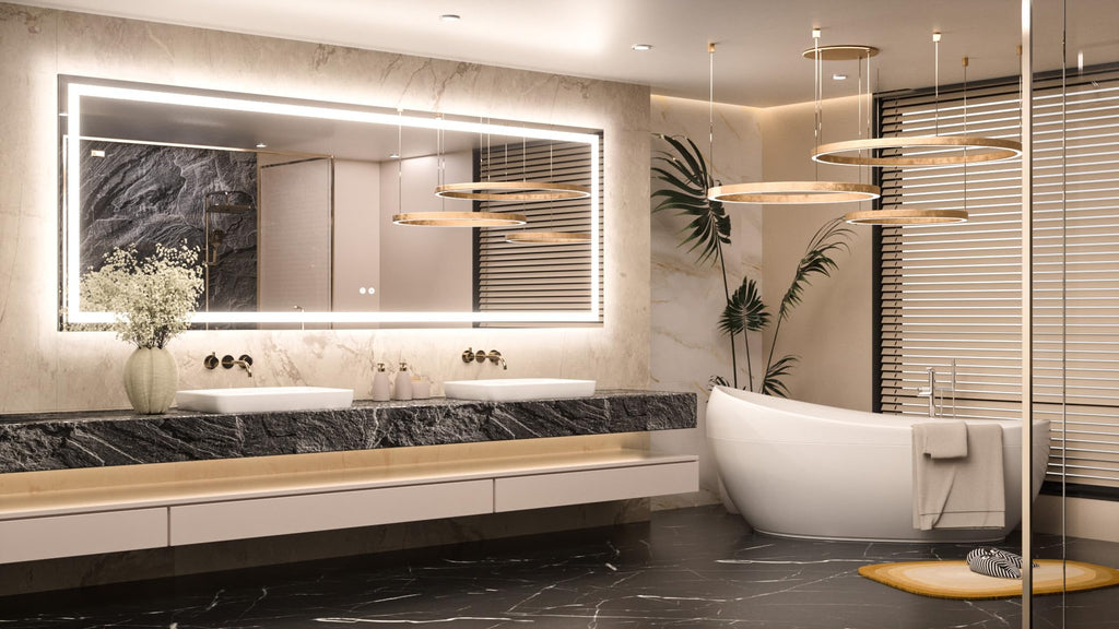 84x32 Inch LED Bathroom Mirror with Light, Effortless Installation