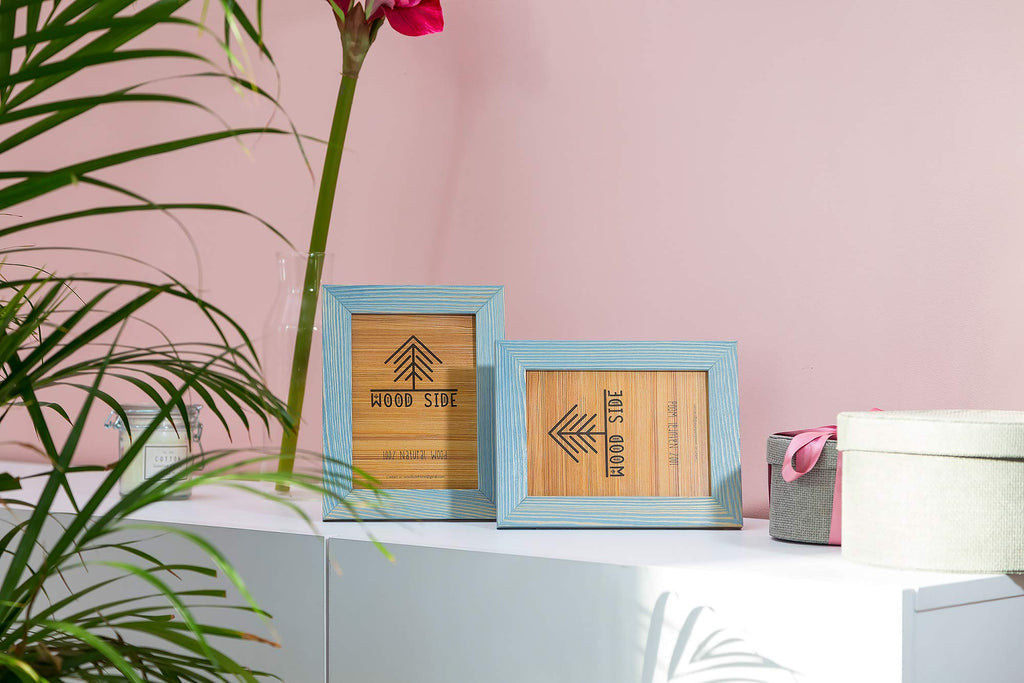 Rustic Wooden Picture Frame 4x6 Inch - Set of 2-100% Natural Farmhouse Distressed Wood with Real Glass - Made for