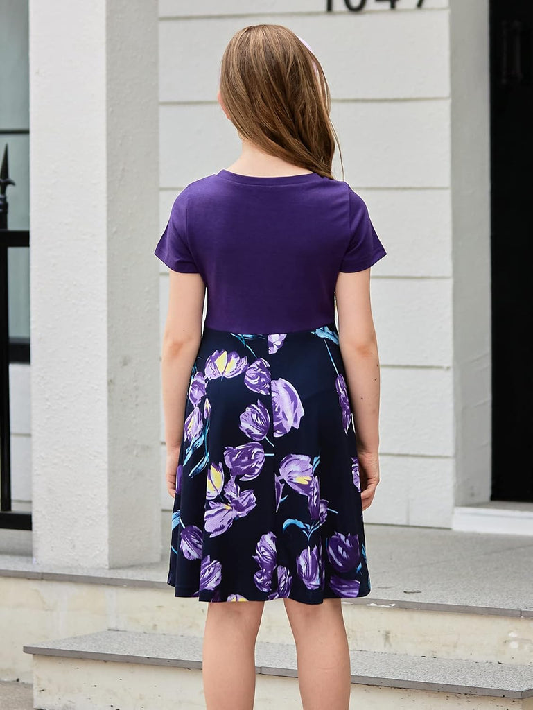 Girls Fit and Flare A-Line Casual Dress