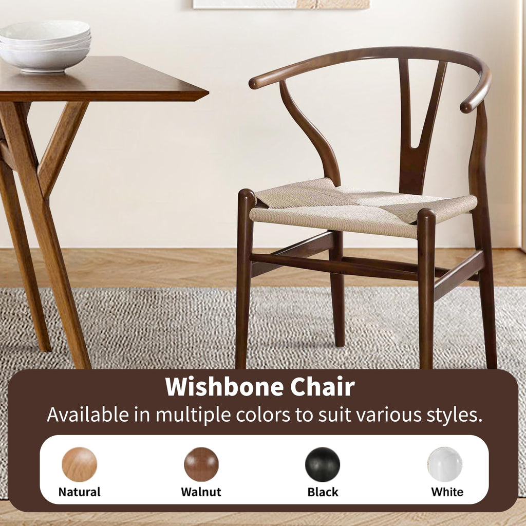 Y Wishbone Chair, Solid Ash Wood Dining Chair (Walnut)