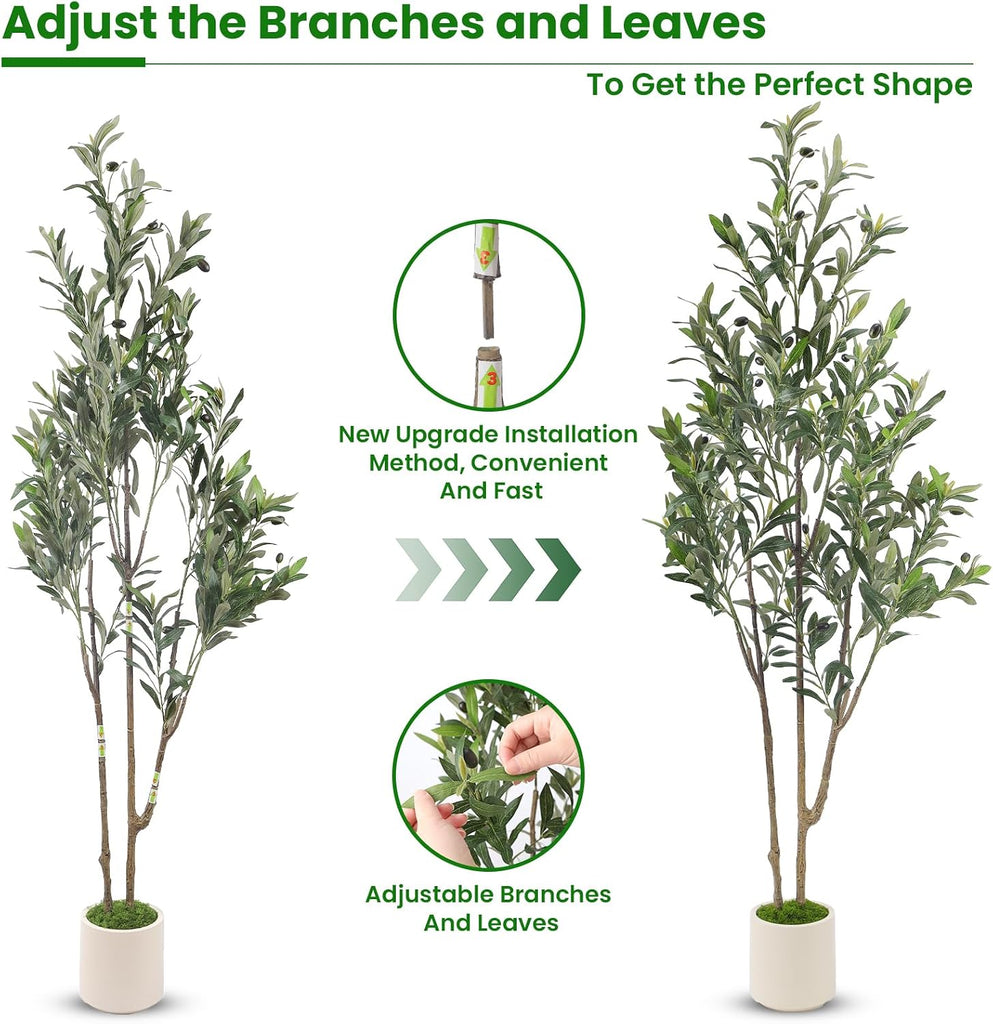5ft Artificial Olive Tree with Green Moss