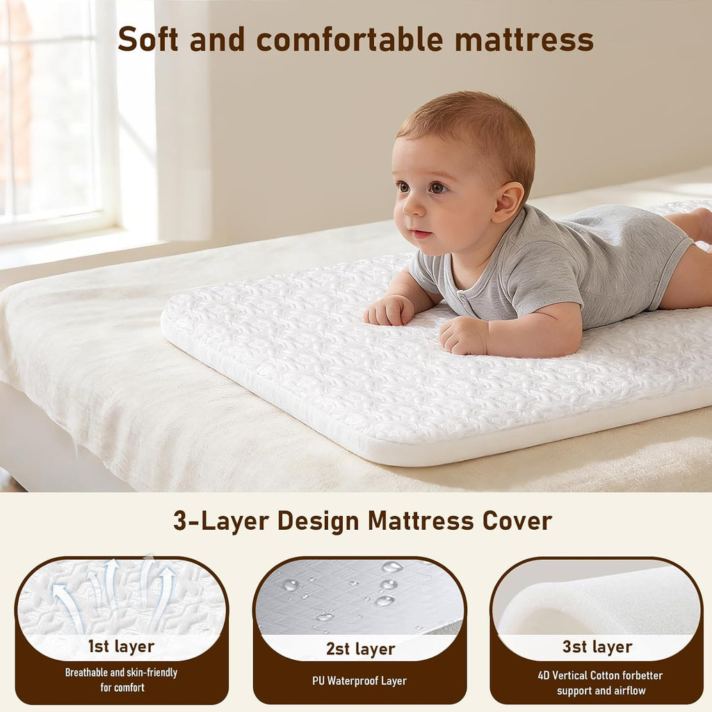 3 in 1 Baby Bassinet Bedside Sleeper,Bedside/Rocking Bassinet for Baby with Waterproof Comfy Mattress and Lockable