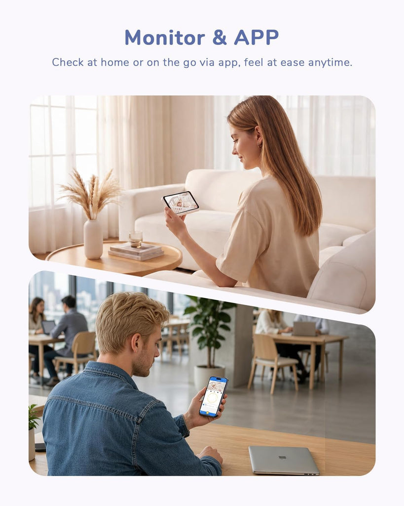 WiFi Baby Monitor with 6.5" Touchscreen, 4MP Camera, 5X Zoom