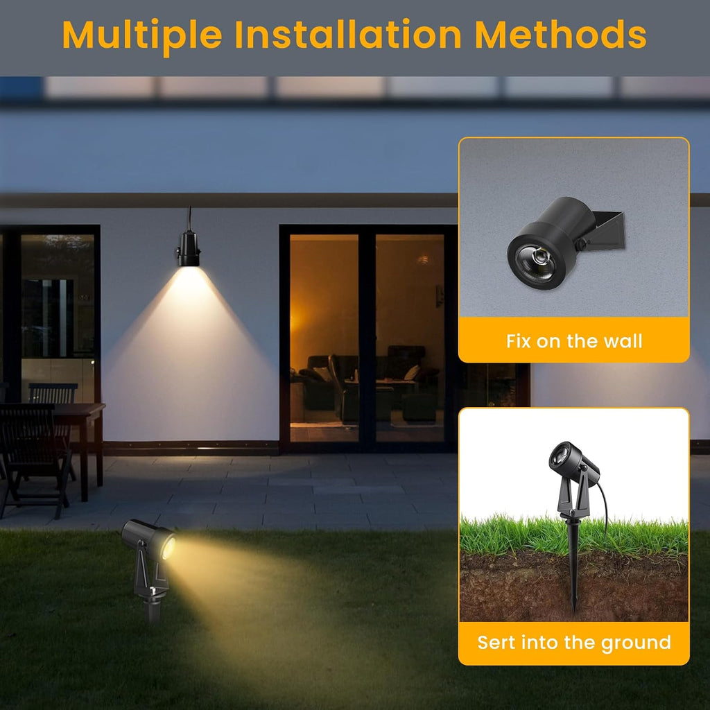 Low Voltage Landscape Lighting,10 Pack Outdoor LED Landscape Spotlights with Transformer 27V Garden Lights Pathway