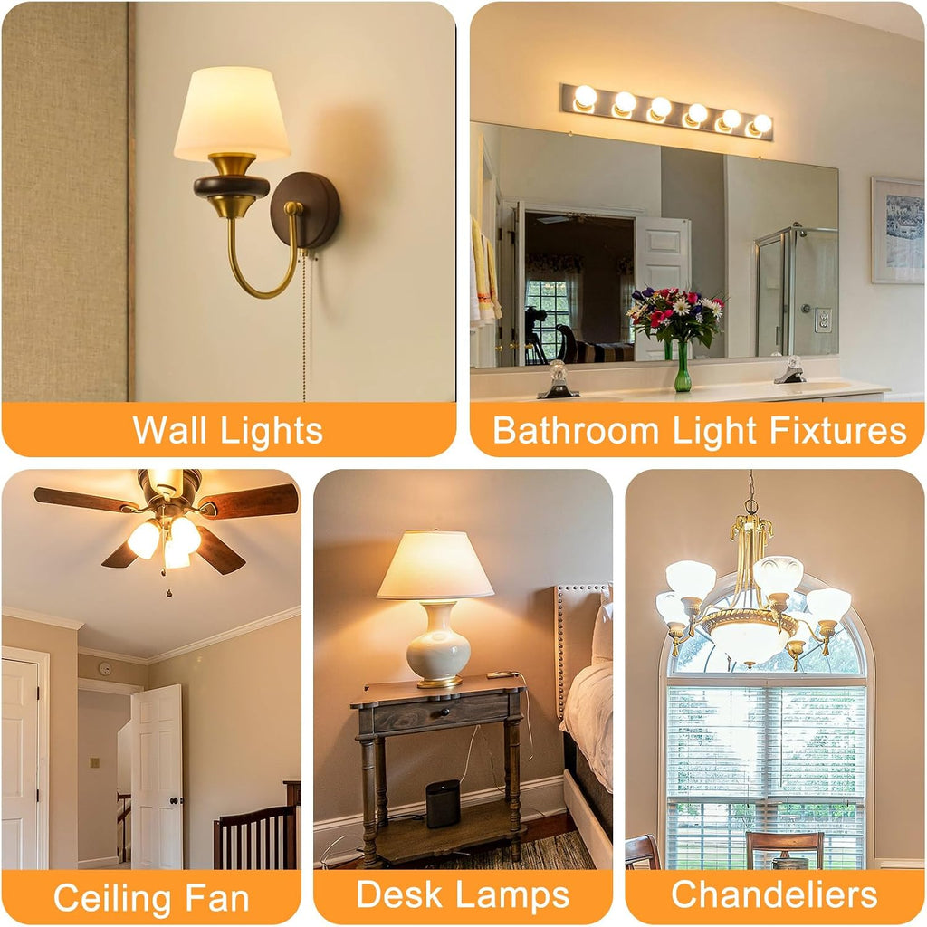 E12 LED Bulb 12W, 100W 120W 150W Halogen Equivalent 2700K Soft White, 4 Pcs