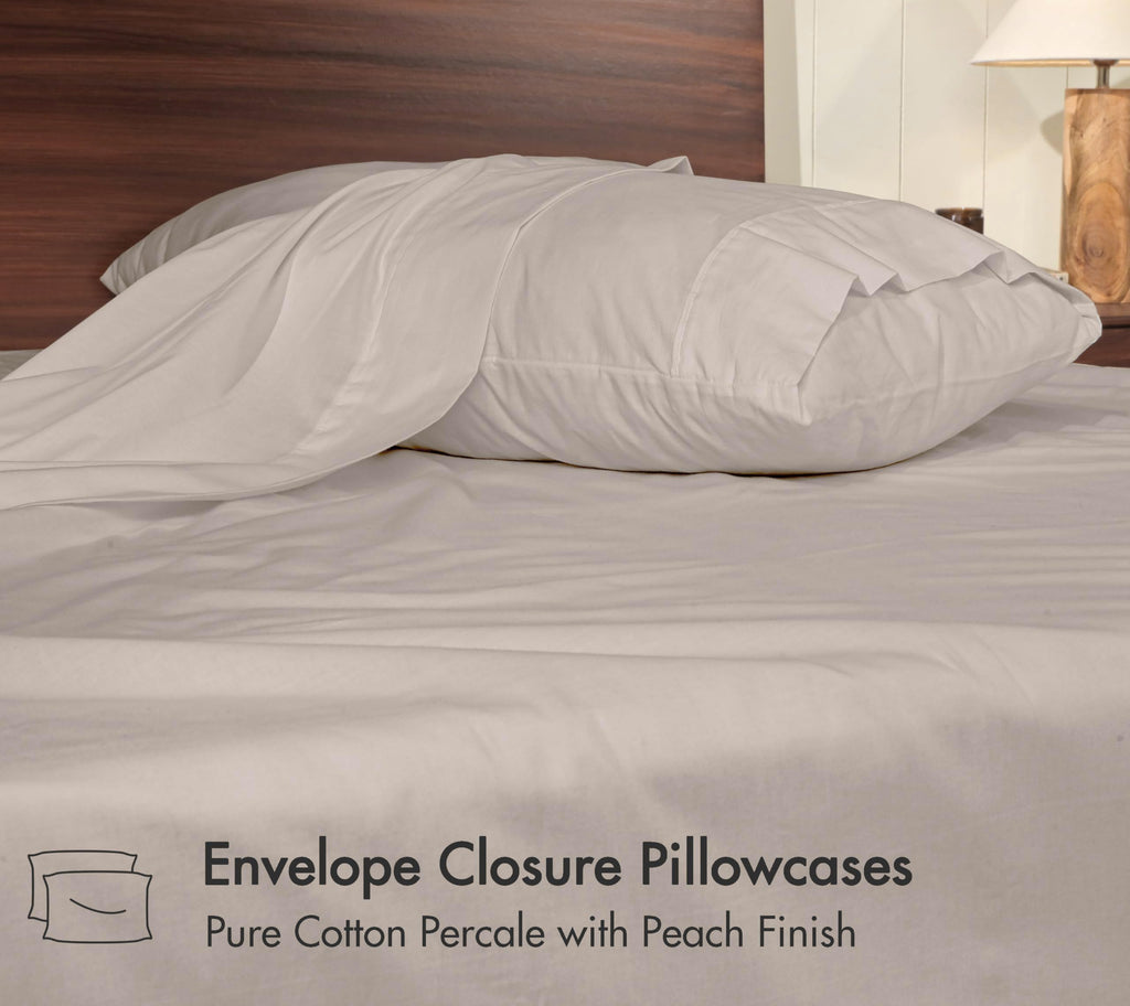 100% Cotton Sheets, Percale Weave Set, Linen
