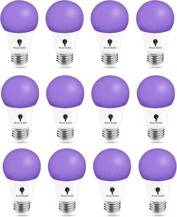 12 Pack LED Black Light Bulb, 9W A19 E26 Blacklight Bulb Level 385-400nm, Body Paint, Glow in The Dark LED Light Bulb