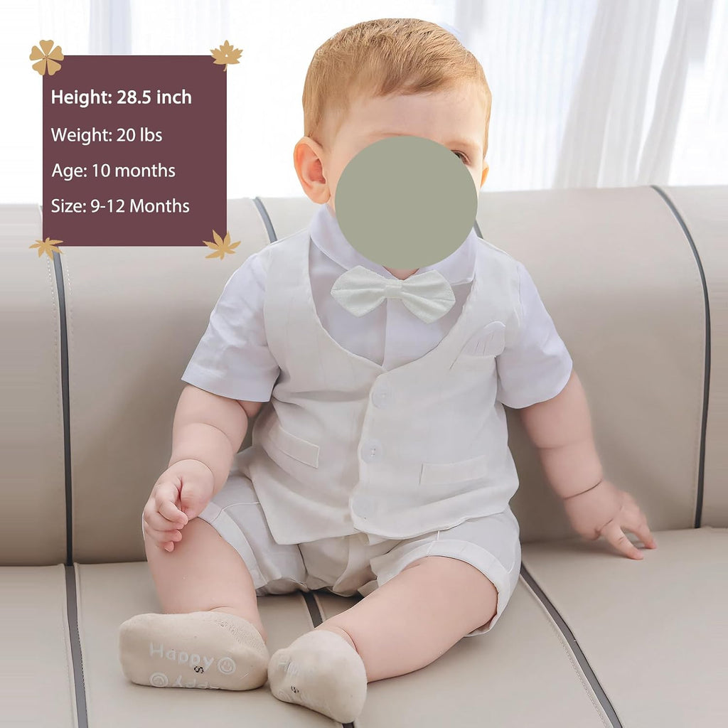 Baptism Outfit Baby Boys Christening Romper