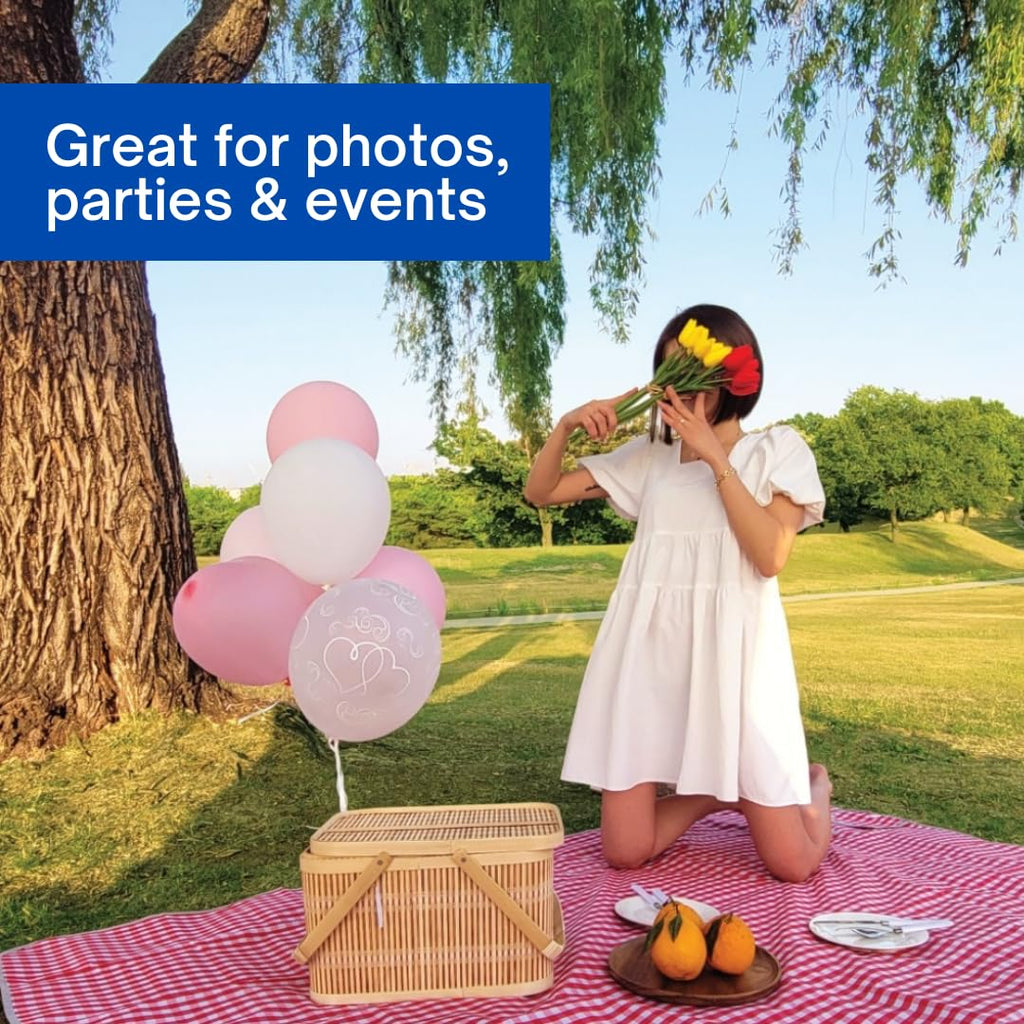 Cute Gingham Picnic Blanket, Waterproof Foldable, in Large 80x60in and Extra Large 80x80in, Portable Compact Beach
