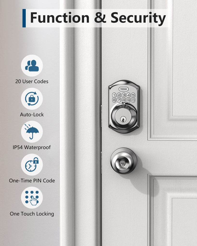 Keyless Entry Deadbolt with Keypad for Front Door, Satin Nickel