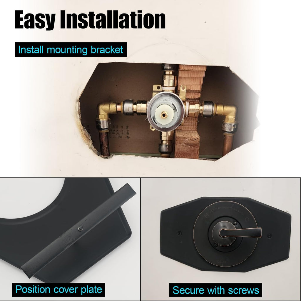 Shower Valve Cover Plate Single Hole Conversion Escutcheon Black