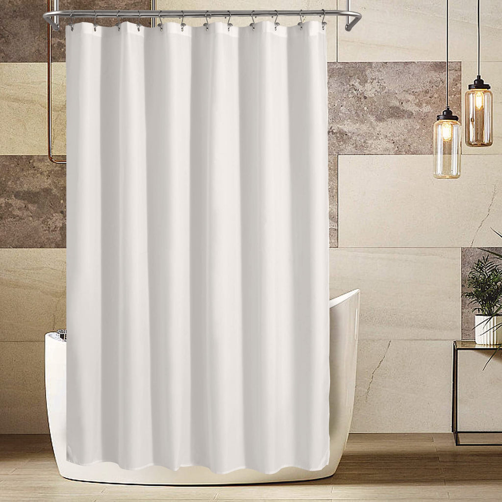 Extra Long Waterproof Fabric Shower Curtain Liner White 72x84