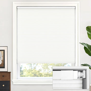 No Drill Cordless Cellular Shades, White | Light Filtering Honeycomb Shades Thermal Insulation Noise Reduction Glare