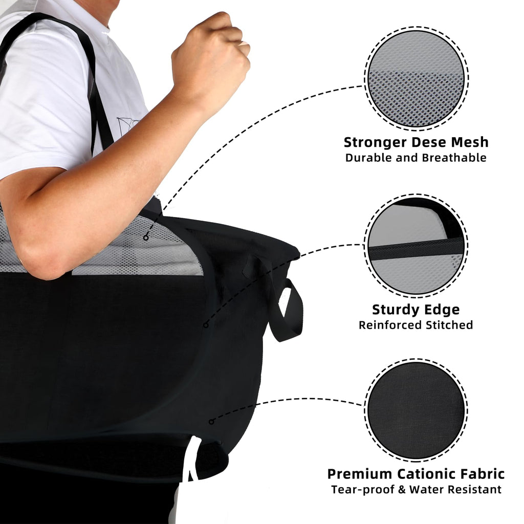 100L Collapsible Laundry Baskets, Tear Proof Pop Up Laundry Hamper with Dual Handles, Large Foldable Laundry Basket