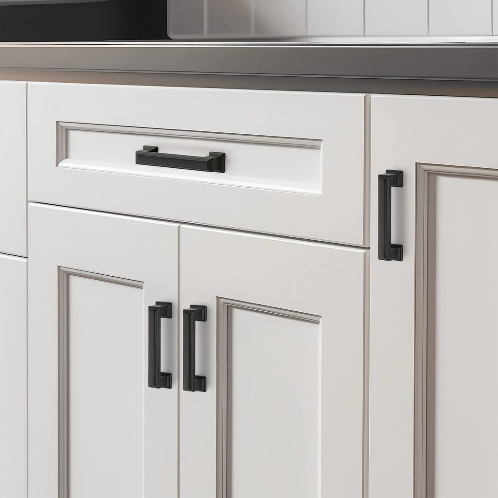Matte Black Cabinet Pulls, 3-3/4 Inch (96mm), 10 Pack