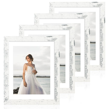 10x12 Picture Frame with Mat 8x10 - High Definition Real Glass Wooden Photo Frames for Tabletop Display and Wall