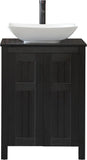 UEV Black 24" Bathroom Vanity with Sink Combo,Modern Freestanding Sink Cabinet,Stylish Bathroom Vanity Cabinet,Grooved