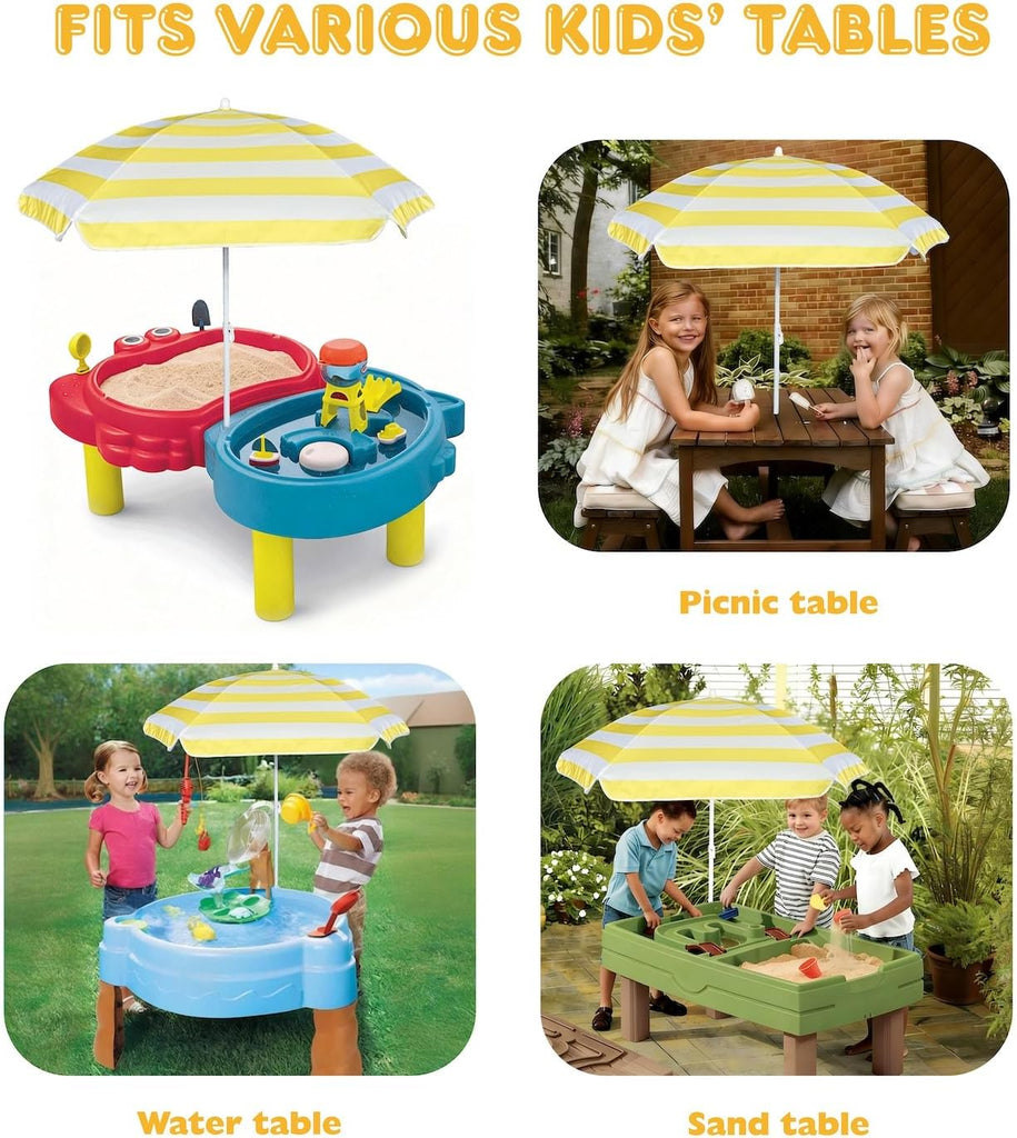 5ft Kids Beach Umbrella for Picnic, Water Table, Sand Box Sun Shade