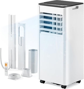 8,000 BTU Portable Air Conditioners, 4-in-1 Portable AC Unit Cools Up to 350 Sq.Ft, with Cool, Fan, Dehumidifier