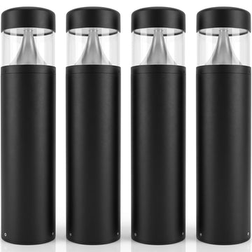 Bollard Light 25", 120-277V, 10W, 3CCT 3000-5000 Kelvin, Flat, 4-Pack