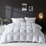 Goose Feather Down Fiber Comforter Queen, 100% Organic Cotton Fabric Duvet Insert,1200TC,750+Fill Po