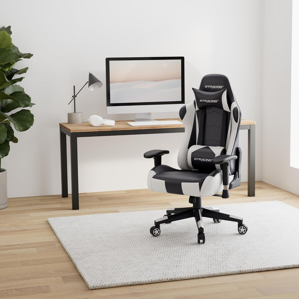 Gaming Chair Racing Office Computer Ergonomic Video Game Chair Backrest and Seat Height Adjustable Swivel Recliner