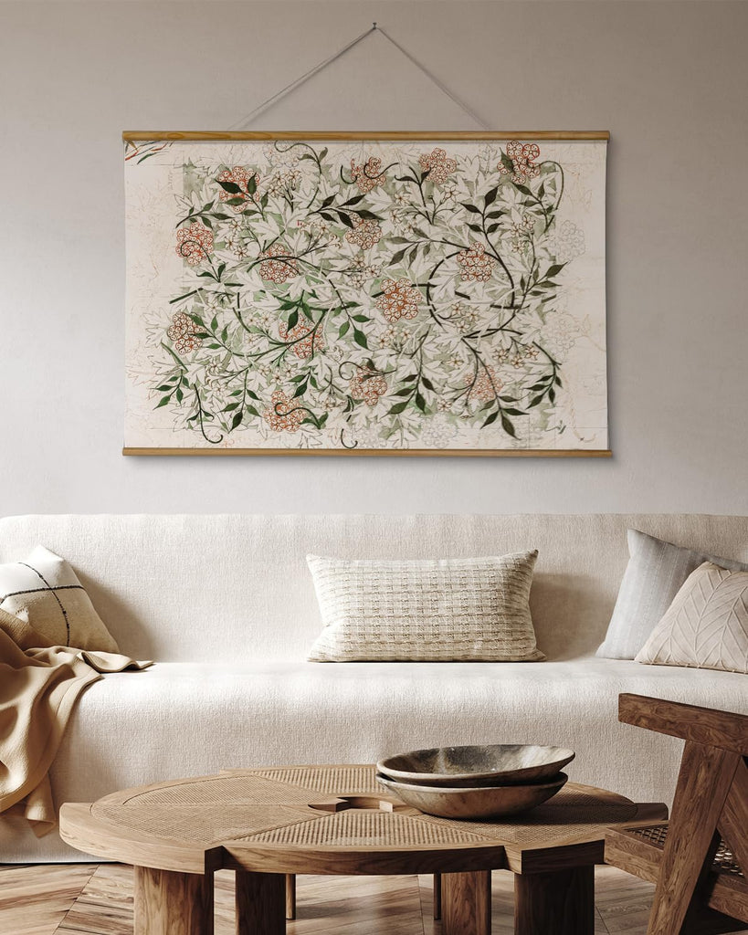 Extra Large Canvas Wall Art - Vintage Botanical Scroll, 36x54 Inch