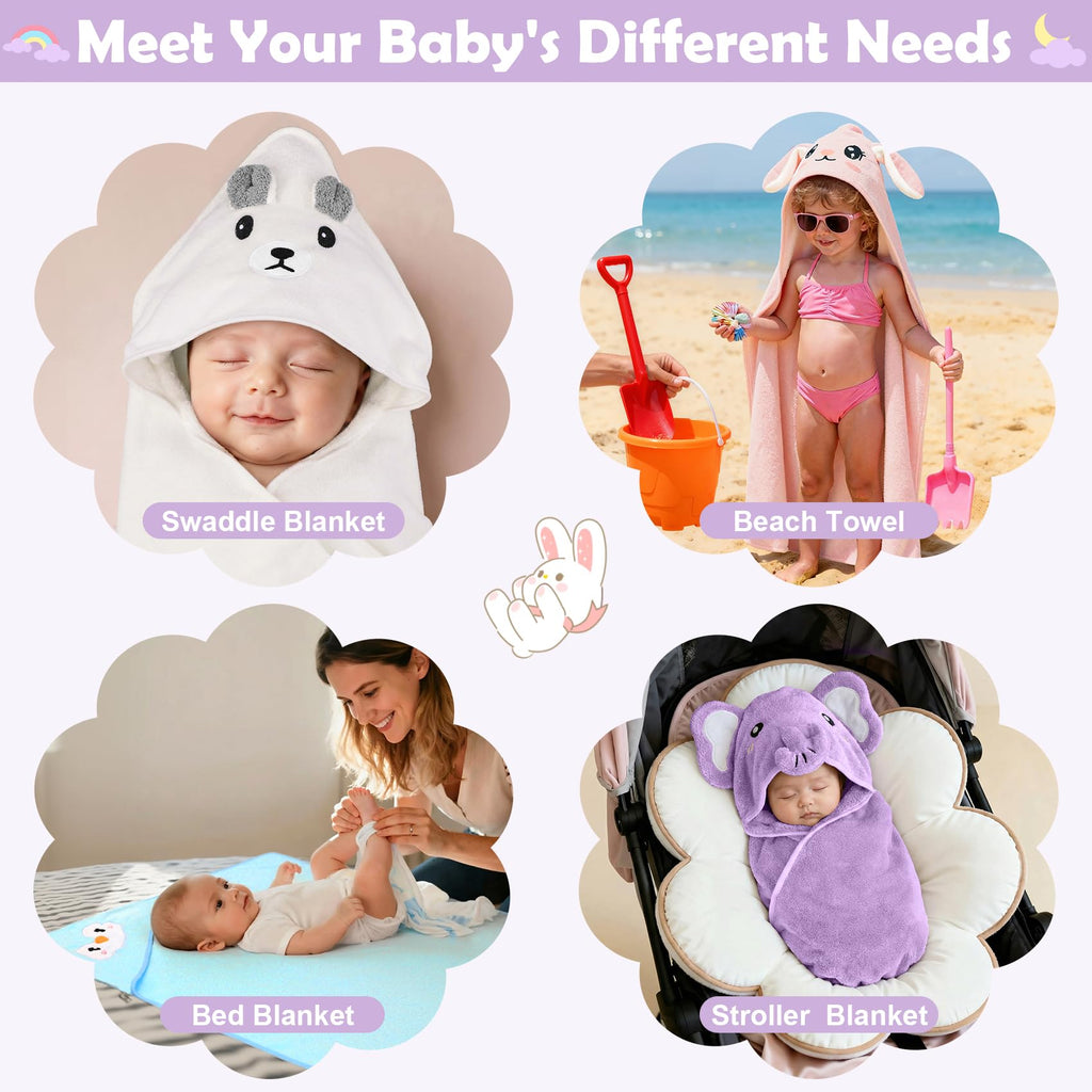 12 PCS Baby Bath Towels Set for Infants Toddlers Essentials