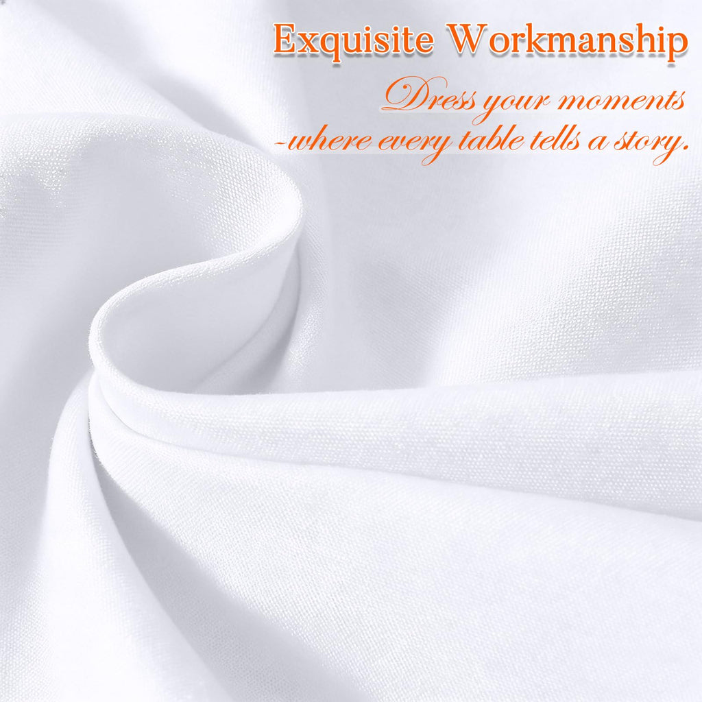10 Pack Round Tablecloth 90 Inch White for 36"-72" Table