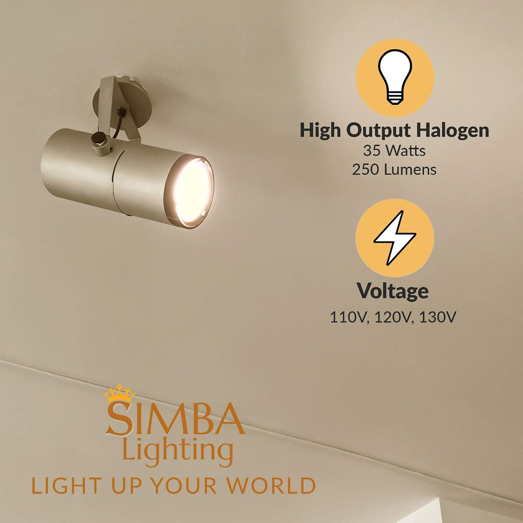Halogen GU10 35W Spotlight 120V MR16, Glass Cover, 10 Pack