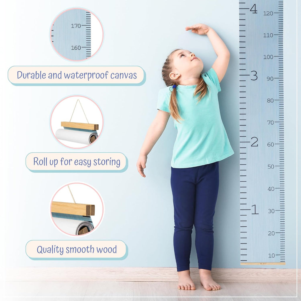 Growth Chart for Wall - Height Chart for Toddlers (79" x 7.9") - Canvas Kids Tape Measure Chart - Growth Chart
