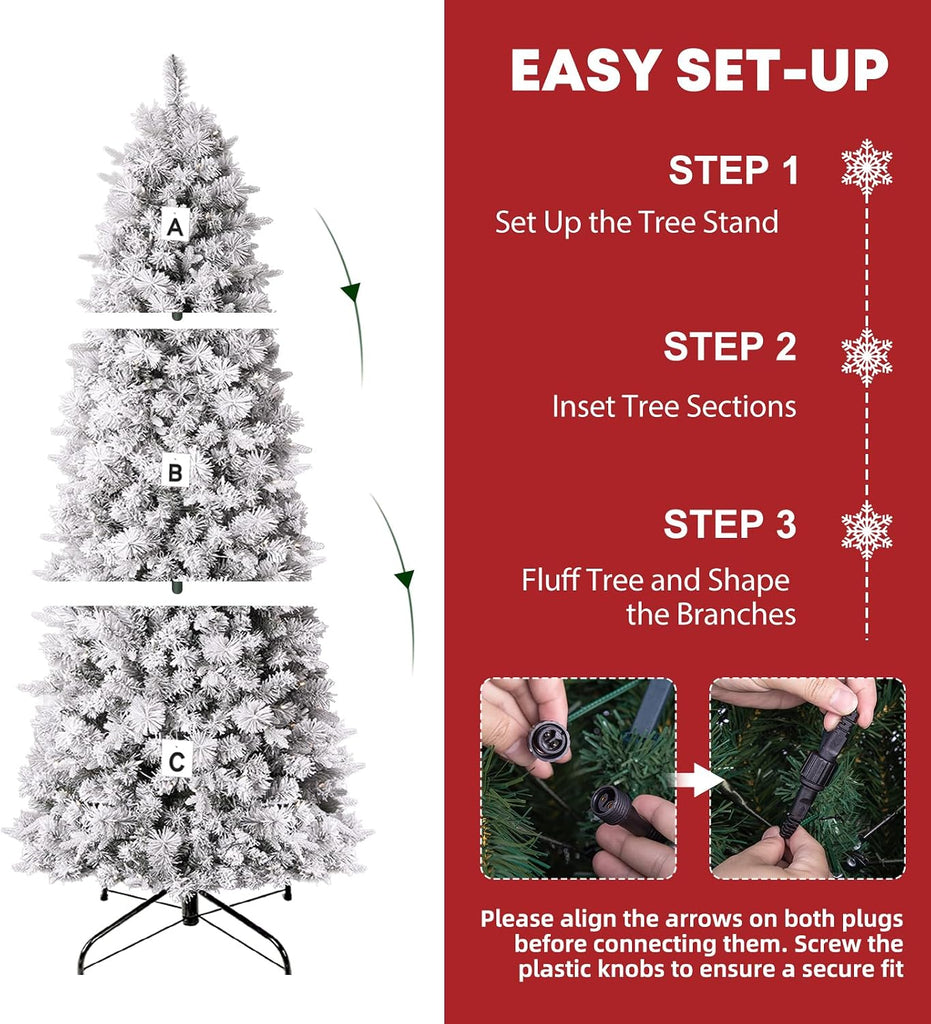 Prelit Pencil Christmas Tree with 200 Warm White LEDs