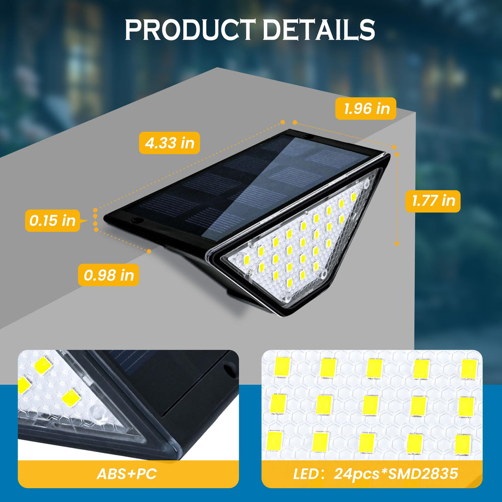 Solar Step Lights, Stair Lights Outdoor Waterproof Decor 6 Pack Warm White