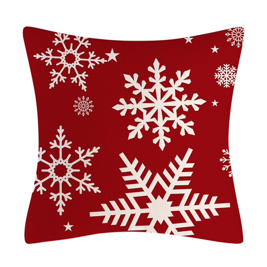 Winter White Snowflake Throw Pillows Farmhouse Decorative Throw Pillow Case Indoor Outdoor Cushion Cover Xmas Red