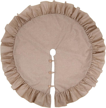 X.Sem 48'' Jute Burlap Christmas Tree Skirt with Ruffled Border Holiday Collection (Original)