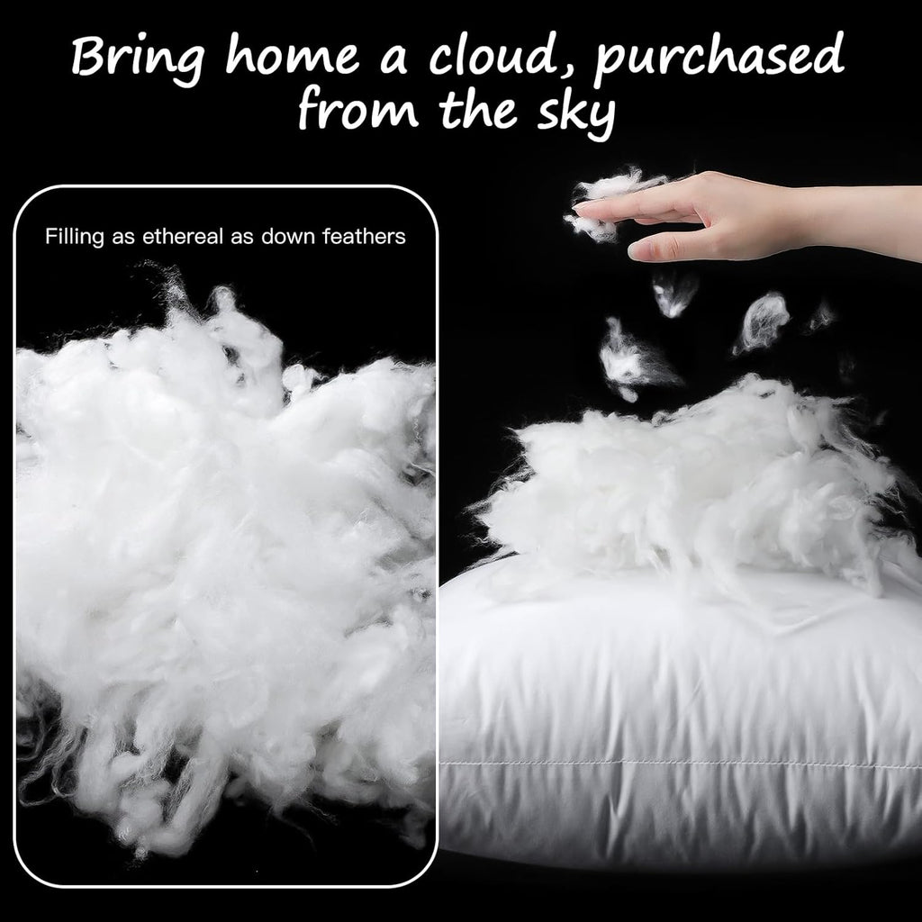 Synthetic Down Pillow Insert, 22x22 Throw Pillow Inserts - Set of 2