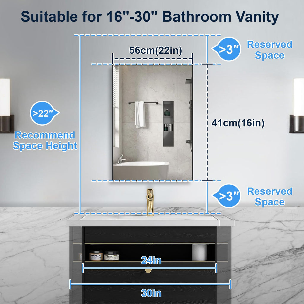 Black Medicine Cabinet, Farmhouse Recessed or Surface Wall Mounted Aluminum, Modern Pre-Assembled Storage Cabinet