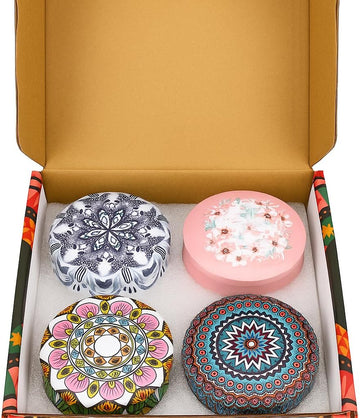 Scented Candle Gift Set, Decorative Tin Candles, Home Fragrance Candles for Relaxation, Birthday & Everyday Gifting - Set of 4
