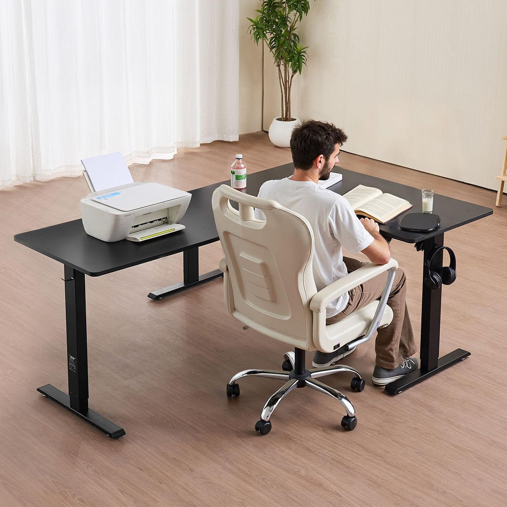 L Shaped Standing Desk 71 x 47 inch, 3 Memory Height Adjustable, Electric Corner Standing Desk with Dual Motor, 2